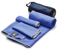 OlimpiaFit 3 Pack Microfiber Bath Towels Quick Dry Best - Gym Workout Travel Swimming Antimicrobial Shammy Camp Outdoor Hiking Towel,Blue,L