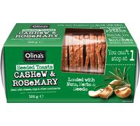 OLINA'S BAKEHOUSE Seeded Toasts - Cashew & Rosemary 100g - 6 Pack