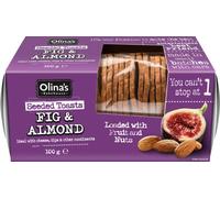 OLINA'S BAKEHOUSE Seeded Toasts - Fig & Almond 100g - 6 Pack