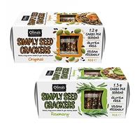 Olina's Bakehouse Vegan Simply Seed Crackers | Original Flavor 80g and Rosemary 80g | Bundle of 2