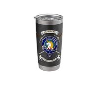 Oliphant Scottish Clan Badge Tartan & Swords Stainless Steel Insulated Tumbler