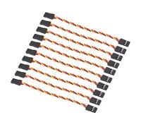 OliRC 10pcs Servo Extension Cable Lead Twisted Wire 15cm 3 Pin 30cords 26awg Male to Male Plug for JR Futaba (C59-10)