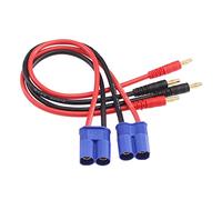 OliRC 2pcs EC8 Connector Plug to 4mm Banana Plugs Battery Charge Lead Adapter Cable 12awg 30cm