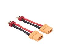 OliRC 2pcs Male Deans T plug to Female XT90 Connector Adapter with 14awg 2in Cable(C102-2)