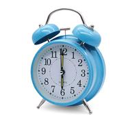 OLIREXD 4” Twin Bell Alarm Clock with Backlight, Old Fashioned Twin Bell Loud Alarm Clock for Heavy Sleeper, Kid's Alarm Clock for Bedroom Bedside Office School (Blue)