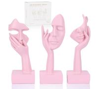 oliruim 3 Pcs Thinker Large Statue Set - Pink Art Abstract Home Accent Figurines for Living Room, Bedroom, Shelves, Office Desktop, Coffee Table Decor, Gift for Women (3 Pcs Pink, 9")