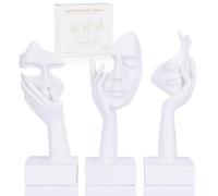 oliruim 3 Pcs Thinker Large Statue Set - White Art Abstract Home Accent Figurines for Living Room, Bedroom, Shelves, Office Desktop, Coffee Table Decor, Gift for Women (3 Pcs White, 9")