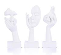 oliruim 3 Pcs Thinker Small Statue Set - White Art Abstract Home Accent Figurines for Decor Woman Apartment Bookshelf Floating Shelf Coffee Table Office Desk Bathroom Counter Decor (3 Pcs White, 6")