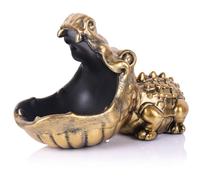 oliruim Alligator Statue Key Bowl, Fun Animal Statue Candy Dish for Entryway Decorative Bowl, Office Candy Dish, Big Mouth Sculpture Home Living Room Trinket Container Storage Box (Gold)