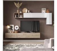 olisa wall hung high gloss entertainment unit in bronze mercure