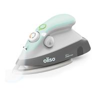 oliso M3Pro Mini Project Iron - Compact Size Steam Iron with LED Light for Textiles, Clothes, Sewing, Quilting and Crafts - 220V/120V, Diamond Ceramic-Flow Soleplate, Hot Iron Rest Included, Aqua