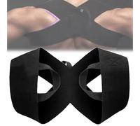 OLITE Fitness Heavy Shoulder Straps for Weight Training, Open Shoulder Assist Straps, Straight Back Support, Bench Press Aid (Black, L)