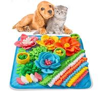 Oliumt Snuffle Mat for Dogs, Sniff Mat Slow Feeding Mat for Small Pets Cats, Rabbits - Help Stress Relief and Training - Stimulate Your Pet's Foraging Skills! (Blue)