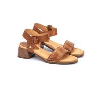 Oliva Leather Heeled Sandals, Made in Europe camel