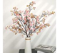 Olivachel Artificial Flowers Faux Plum Cherry Blossom Branches Fake Long Flower Stems for Home Wedding Party Decoration (Light Pink, 4Pcs/Pack)