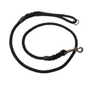 Olive 8mm Diameter, 1.2m Rope Lead with Clip & Ring - Nickel Plated Fittings
