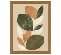 Olive Botanica - Foliage | Abstract Botanical Olive Wall Art Print | Oak Framed Print - 500x700mm