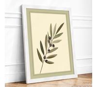 Olive Branch Botanical Framed Wall Art Print A2 White
