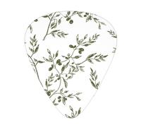 Olive Branch Hand Drawn Food And Drink,12 Pcs Guitar Pick,3 Different Thickness Plectrums for Acoustic Guitar Bass Ukulele (0.46mm 0.96mm 0.71mm)