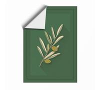 Olive Branch in Gold Botanical Unframed Wall Art Print A4 (29.7×21cm), Wall Decor for Living Room, Bedroom, Office & Home, Art Gift