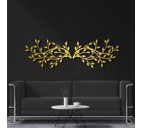 Olive Branch Metal Wall Art, Metal Wall Art - Ivy Bay Leaf Above Bed Ornament, Artwork Decoration, Modern Sculpture Home Decor for Living Room,Bedroom Hallway and Stairs Nature Home Dec