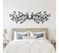 Olive Branch Metal Wall Art, Metal Wall Art - Ivy Bay Leaf Above Bed Ornament, Artwork Decoration, Modern Sculpture Home Decor for Living Room,Bedroom Hallway and Stairs Nature Home Dec