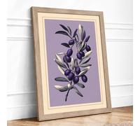 Olive Branch Study Botanical Framed Wall Art Print A1 (84.1×59.4cm) Oak, Wall Decor for Living Room, Bedroom, Office & Home, Ready to Hang, Art Gift