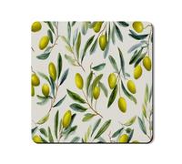 Olive Branch Washer Dryer Top Protector Mat, Rustic Green Olive Leaves Laundry Dust Cover, Farmhouse Rubber Anti-slip Waterproof Mats for Laundry Room 24x24 Inch