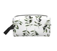 Olive Branch Watercolor Style NatureLarge Capacity Cosmetic Organizer，Travel Makeup Bag for Women