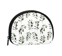 Olive Branch Watercolor Style NatureSmall Makeup Sanitary Napkin Storage Bag,Women's Cosmetic Coin Purse