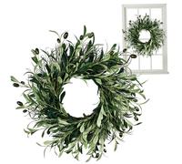 Olive Branch Wreath 20 Inch Artificial Greenery Wreath for All Seasons Front Door Olive with Realistic Leaves and Berries
