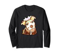 Olive Browndog Calavera Pit Bull Dog Mutt Long Sleeve T-Shirt