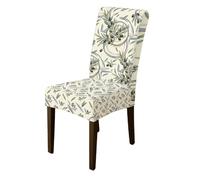 Olive Chair Covers for Dining Chairs, Modern Minimalistic Leaf Circle Spring Green Spandex Washable Parsons Chair Slipcover Decor for Kitchen Office Conference 1pcs
