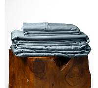 Olive + Crate Eucalyptus Cooling Pillowcase and Sheet Sets Full Size | 100% Certified Tencel Fiber from Austria | Better Than Silk Linen Bamboo and Cotton | Deep Pocket Bedding | Basalt Blue