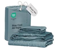 Olive + Crate Eucalyptus Cooling Pillowcase and Sheet Sets Full Size | 100% Certified Tencel Fiber from Austria | Better Than Silk Linen Bamboo and Cotton | Deep Pocket Bedding | Basalt Blue