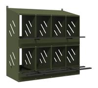 (olive green, 106,5 x 79 x 109,5 cm) vidaXL Chicken Nesting Box with 8 Compartments Olive Green Metal