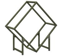 (olive green, 60 x 25 x 60 cm) vidaXL Firewood Rack Olive Green 60x25x60 cm Cold-rolled steel