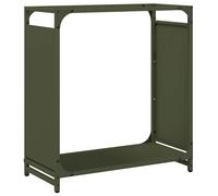 Firewood Rack Olive Green ColdRolled Steel Heavy-Duty 60x28x65 cm Indoor Outdoor