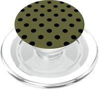 Olive Green Black Big Polka Dot Boho Vintage Aesthetic Girly PopSockets PopGrip for MagSafe