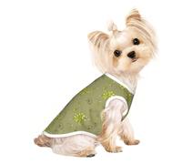 Olive Green Bloom Dog Vest Lightweight Sleeveless Pullover Tank | Lightweight Polyester Dog Vest Works As A Sleeveless Shirt For Small Dogs And Cats, Breathable Pullover For Walks And Travel