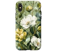 Olive Green Boho Botanical Wildflowers Case for iPhone X/XS
