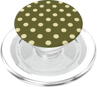 Olive Green Butter Yellow Big Polka Dot Boho Vintage Girly PopSockets PopGrip for MagSafe
