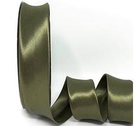 Olive Green Byetsa Satin Fold 30mm Bias Binding on a 25m Roll