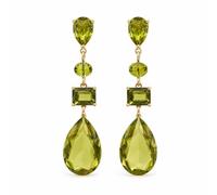 Olive Green Dangle Earrings for Women Gold-Tone Statement Drop Boho