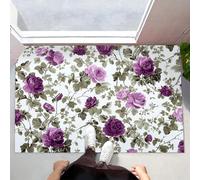 Olive Green Door Mats Indoor, Rose Flower Front Door Mat, Retro Flowers Machine Washable Mat, 40x60 cm Super Soft Non Slip Doormat, Absorbent Floor Mats Heavy Duty Entrance Rug