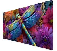 Olive Green Gaming Mouse Pad Dragonfly Large Mouse Mat Comfortable Mousepad with Smooth Cloth Surface, Textured Wear Resistant, Improved Precision and Speed, Mousemat 1500x800x3mm,Office Product K7-90