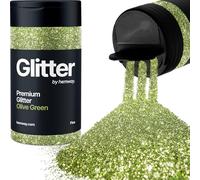 Olive Green Glitter Shaker, 130g Fine Glitter, Crafts 1/64" Metallic Flake Olive Green Sequins, Resin & Epoxy Crafts, Decorating, Halloween, Christmas Nail, Face, Hemway