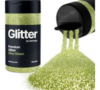 Olive Green Glitter Shaker, 130g Microfine Glitter, Crafts 1/265" Metallic Flake Olive Green Sequins, Resin & Epoxy Crafts, Decorating, Halloween, Christmas Nail, Face, Hemway
