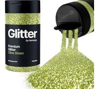 Olive Green Glitter Shaker, 130g Ultrafine Glitter, Crafts 1/128" Metallic Flake Olive Green Sequins, Resin & Epoxy Crafts, Decorating, Halloween, Christmas Nail, Face, Hemway