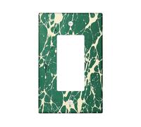 Olive Green Marble Decorative Switch Cover 1 Gang Single Rocker, Abstract Modern Wall Plate Cover, Standard Size, Vintage Luxury Simple Electrical Faceplate for Bedroom Living Room Decor